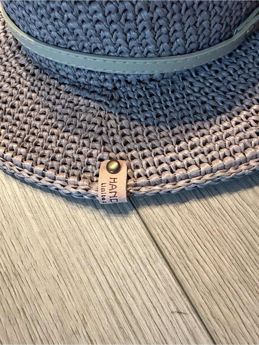 HANDMADE WOMENS STRAW WOVEN FEDORA HAT, SIZE SMALL, TAUPE